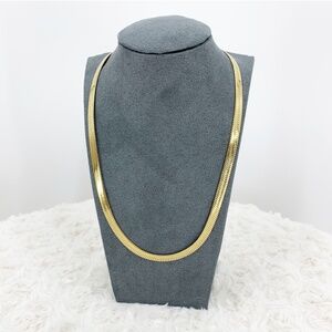 Jennifer Zeuner Hamilton 14K Yellow Gold IP Plated Herrringbone Necklace
